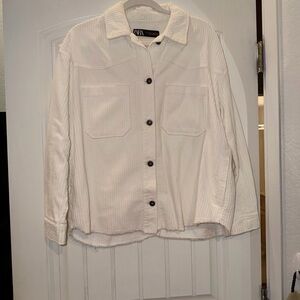 Zara Women's Off-White Corduroy Jacket